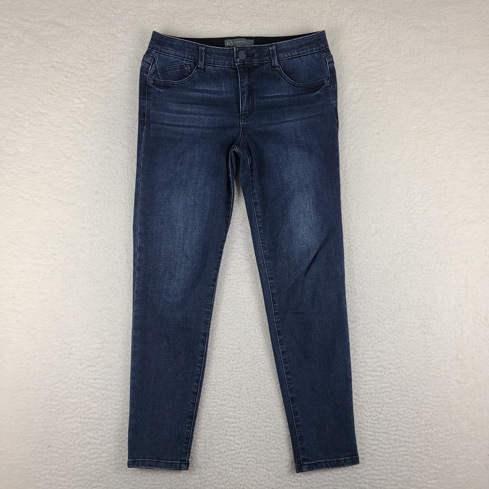 Wit & Wisdom Jeans Womens 8 Blue AB Solution Skinny Ankle Dark Wash‎ Denim